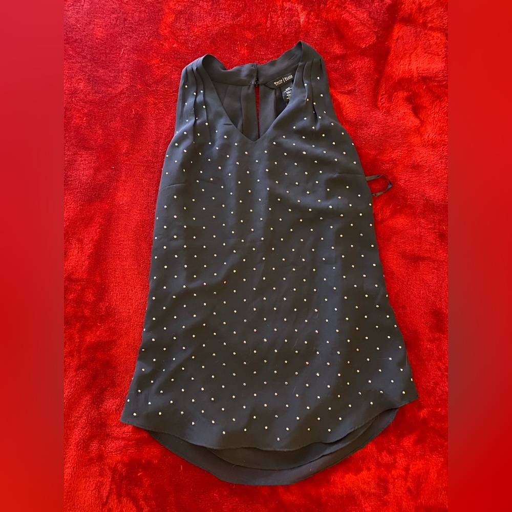 White House Black Market Black Sequined Blouse